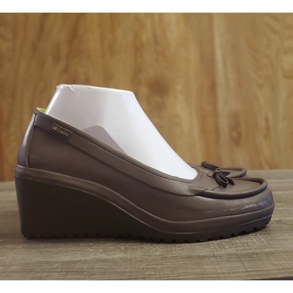 Tretorn Rubber Wedge Heel Shoes Women's Size‎ 7.5 Brown